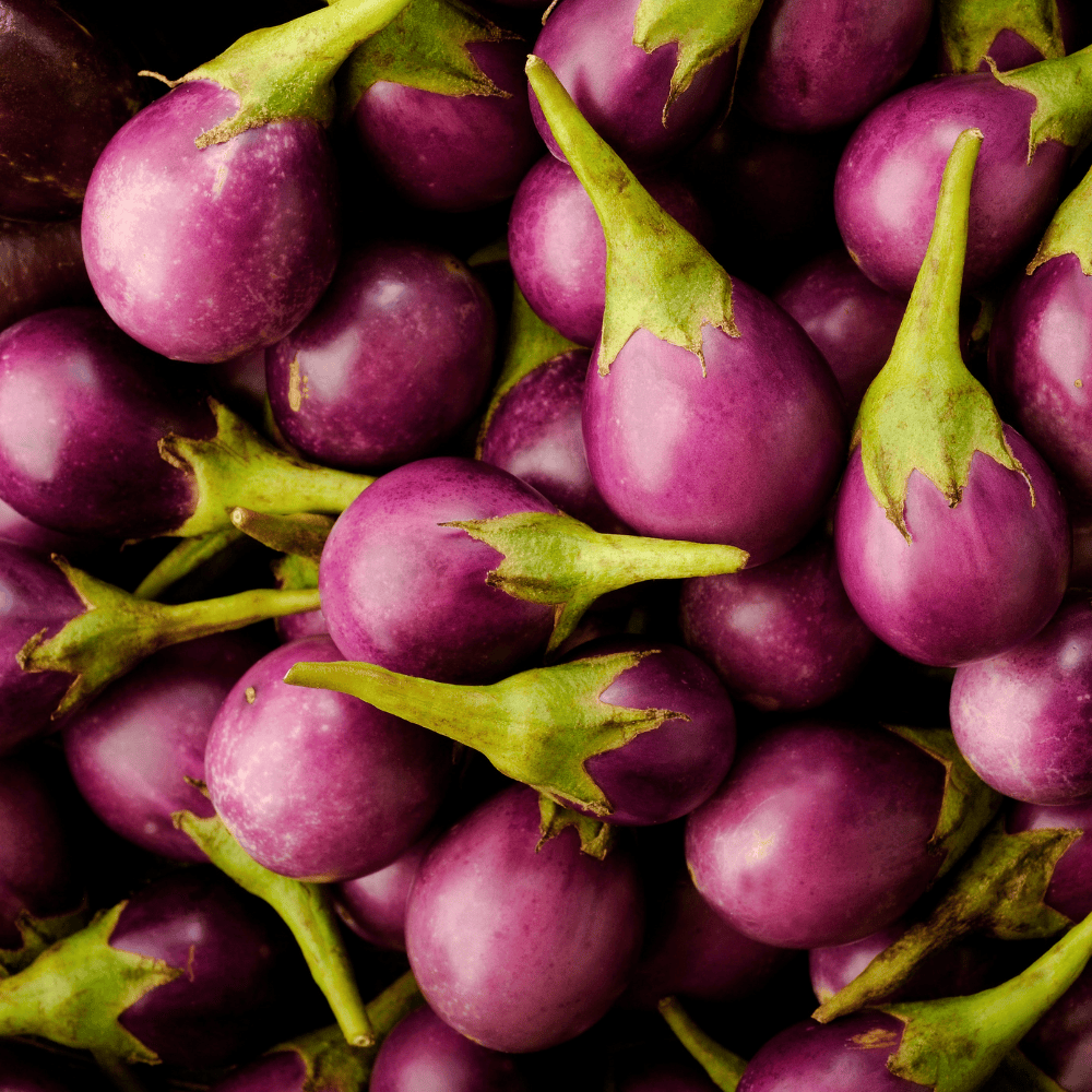 58 Brinjal Purple (Round Small) - बैंगन (बैंगनी गोल छोटा) - Image 1